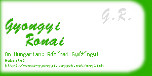 gyongyi ronai business card