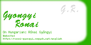 gyongyi ronai business card